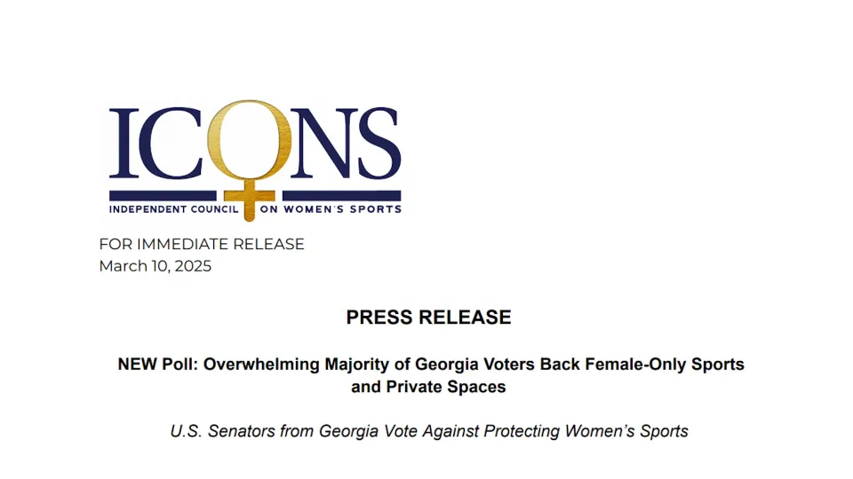 NEW Poll: Overwhelming Majority of Georgia Voters Back Female-Only Sports and Private Spaces